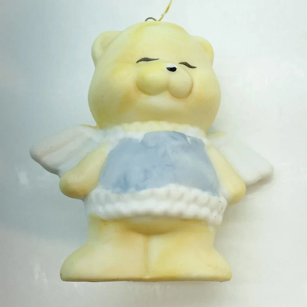 VTG Christmas Around The World Ornament Angel Bear Hand Painted Porcelain Taiwan